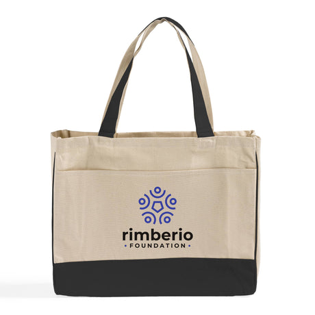 Customized Cotton Canvas Tote Bag with Inside Zipper Pocket - Personalized Tote Bags With Your Logo - TF214