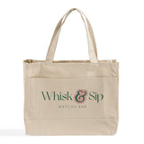 Customized Cotton Canvas Tote Bag with Inside Zipper Pocket - Personalized Tote Bags With Your Logo - TF214
