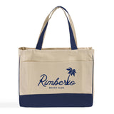 Customized Cotton Canvas Tote Bag with Inside Zipper Pocket - Personalized Tote Bags With Your Logo - TF214