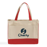 Customized Cotton Canvas Tote Bag with Inside Zipper Pocket - Personalized Tote Bags With Your Logo - TF214
