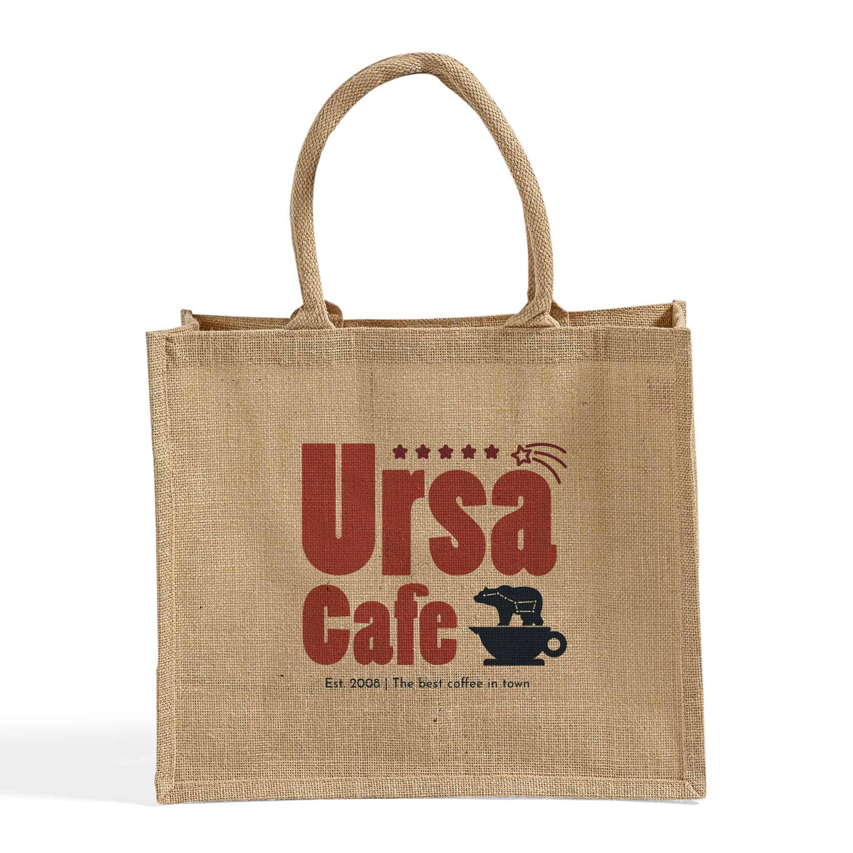 Large Burlap Shopping Tote Bags - Customized Logo Jute Tote Bags - TJ889