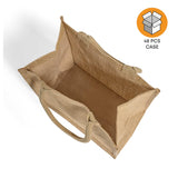 48 ct Square Burlap Bags - Wholesale Jute Tote Bags W/Deep Full Gusset - By Case