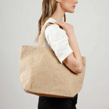 deluxe cotton interior jute tote bag model