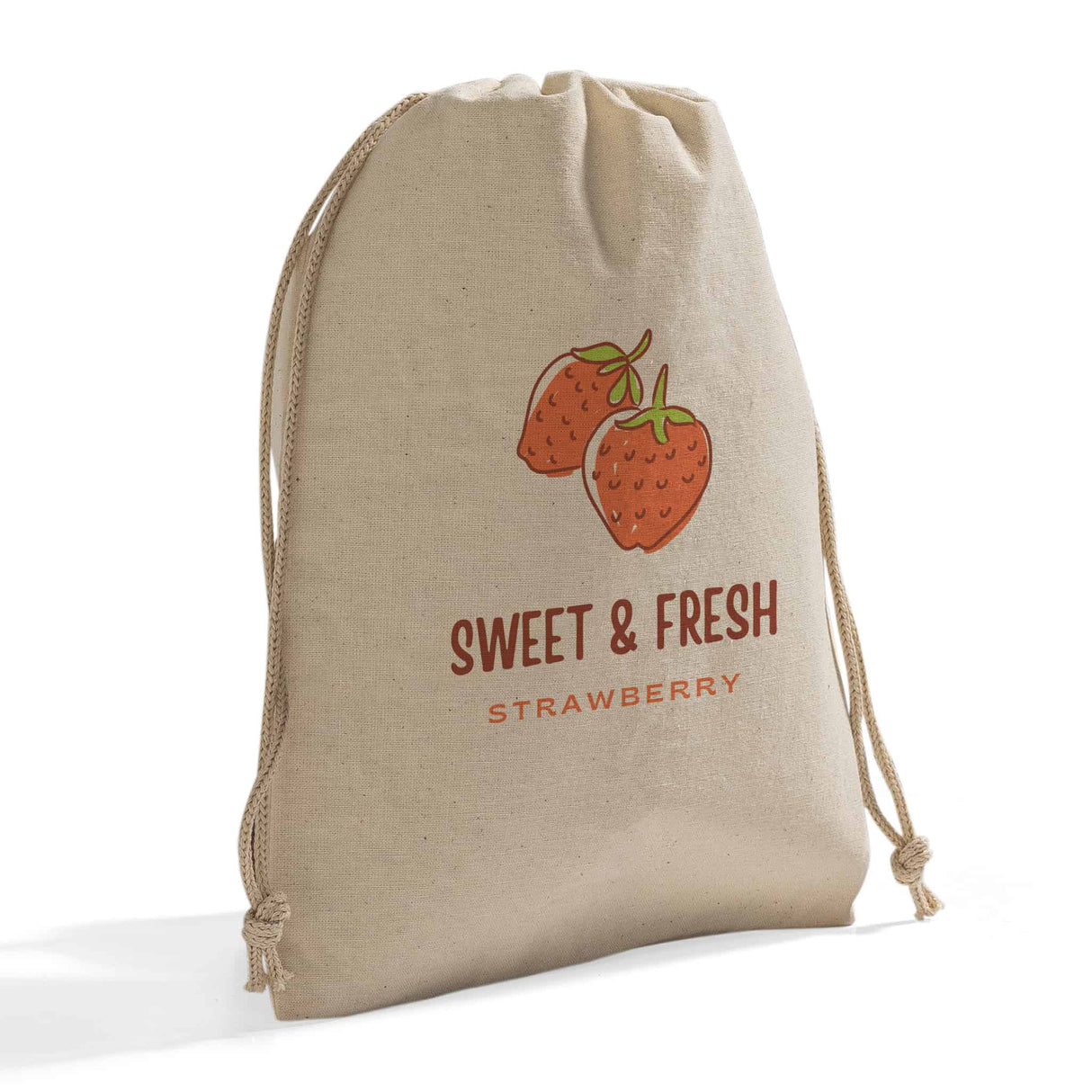 Cotton Canvas Value Drawstring Pouches / Favor Bags Customized - Personalized Drawstring Pouches With Your Logo