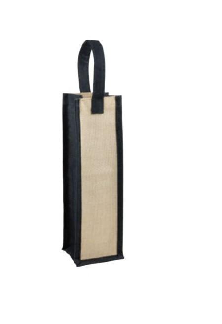 100 ct Jute Blend Single Wine Bottle Tote Bags Laminated Interior by Case