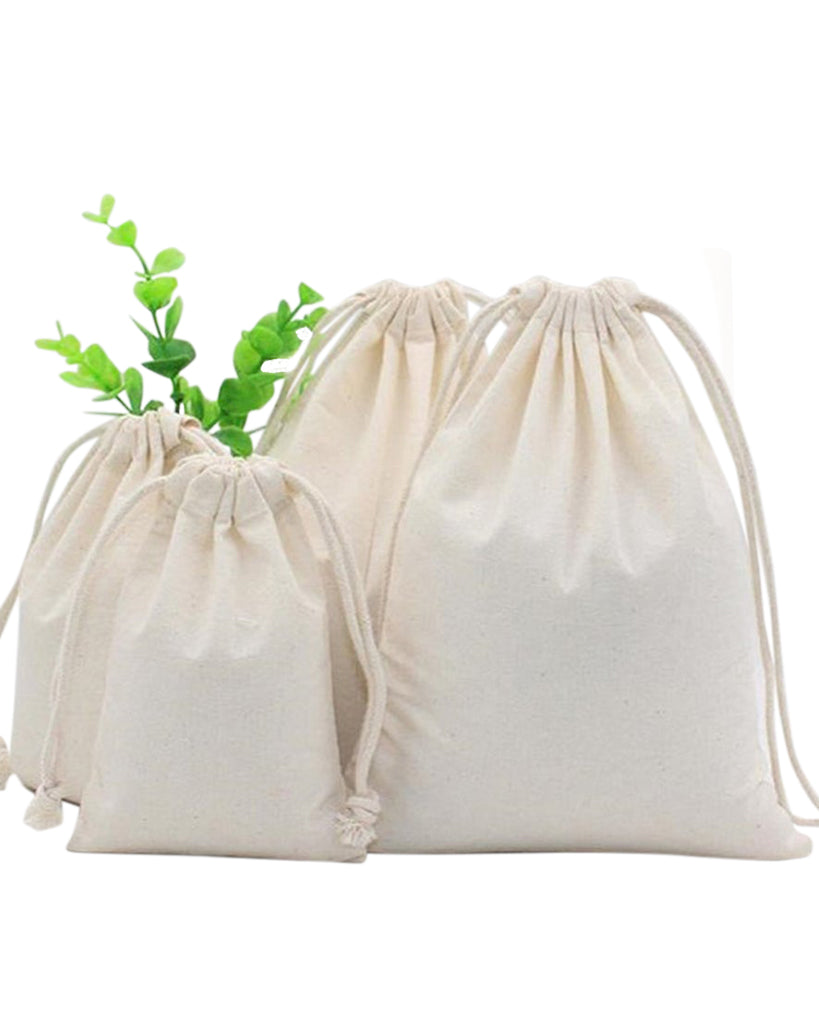 240 ct Cotton Canvas Value Drawstring Pouches / Favor Bags - By Case