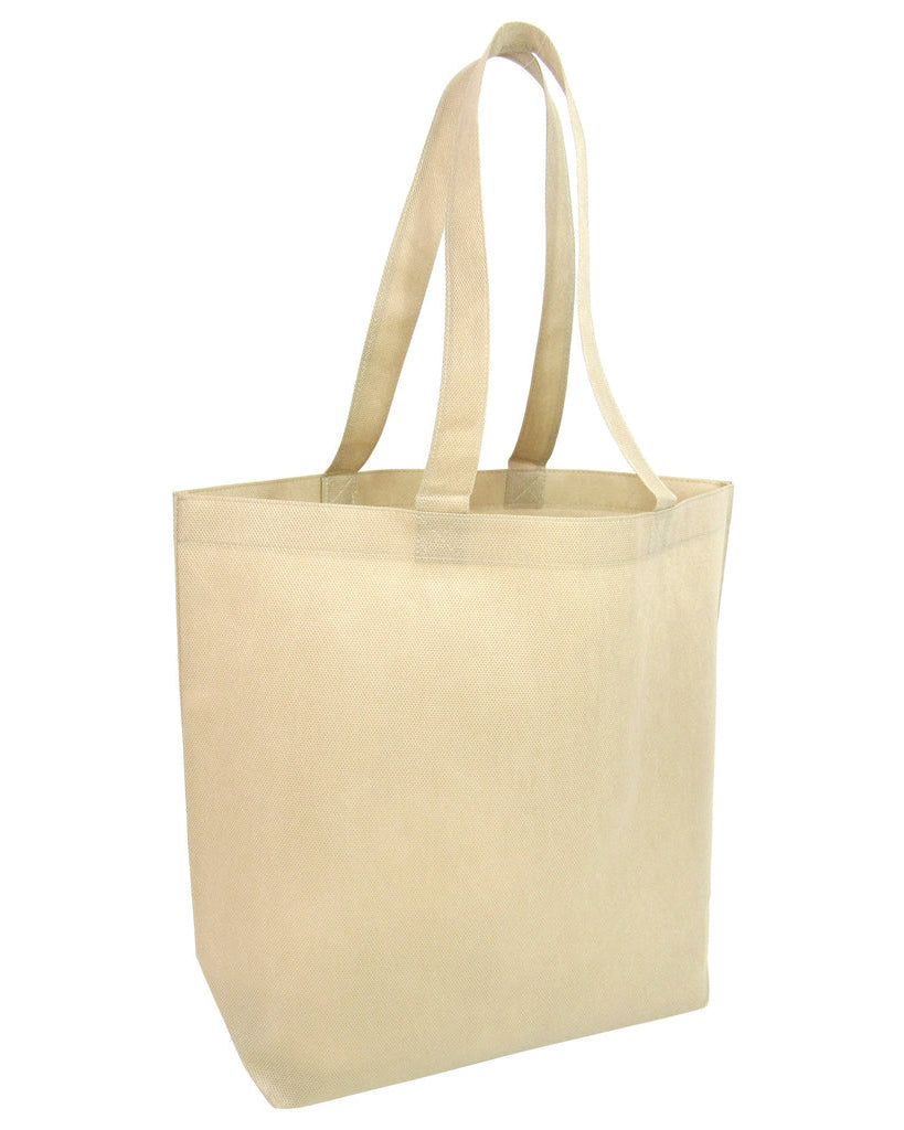 300 ct Economical Promotional Large Tote Bags with Bottom Gusset - By Case
