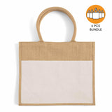 6 ct Large Easy-Print Jute Bag - By Bundle