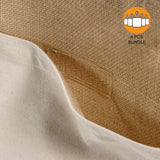 6 ct Easy-to-Decorate Jute Tote Bags with Canvas Front Pocket - Pack of 6