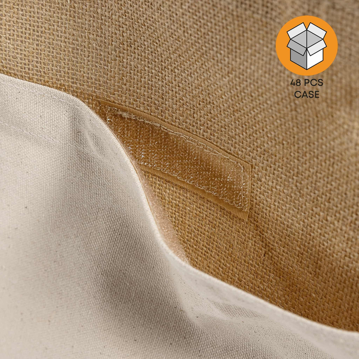 48 ct Easy-to-Decorate Jute Tote Bags with Canvas Front Pocket - By Case