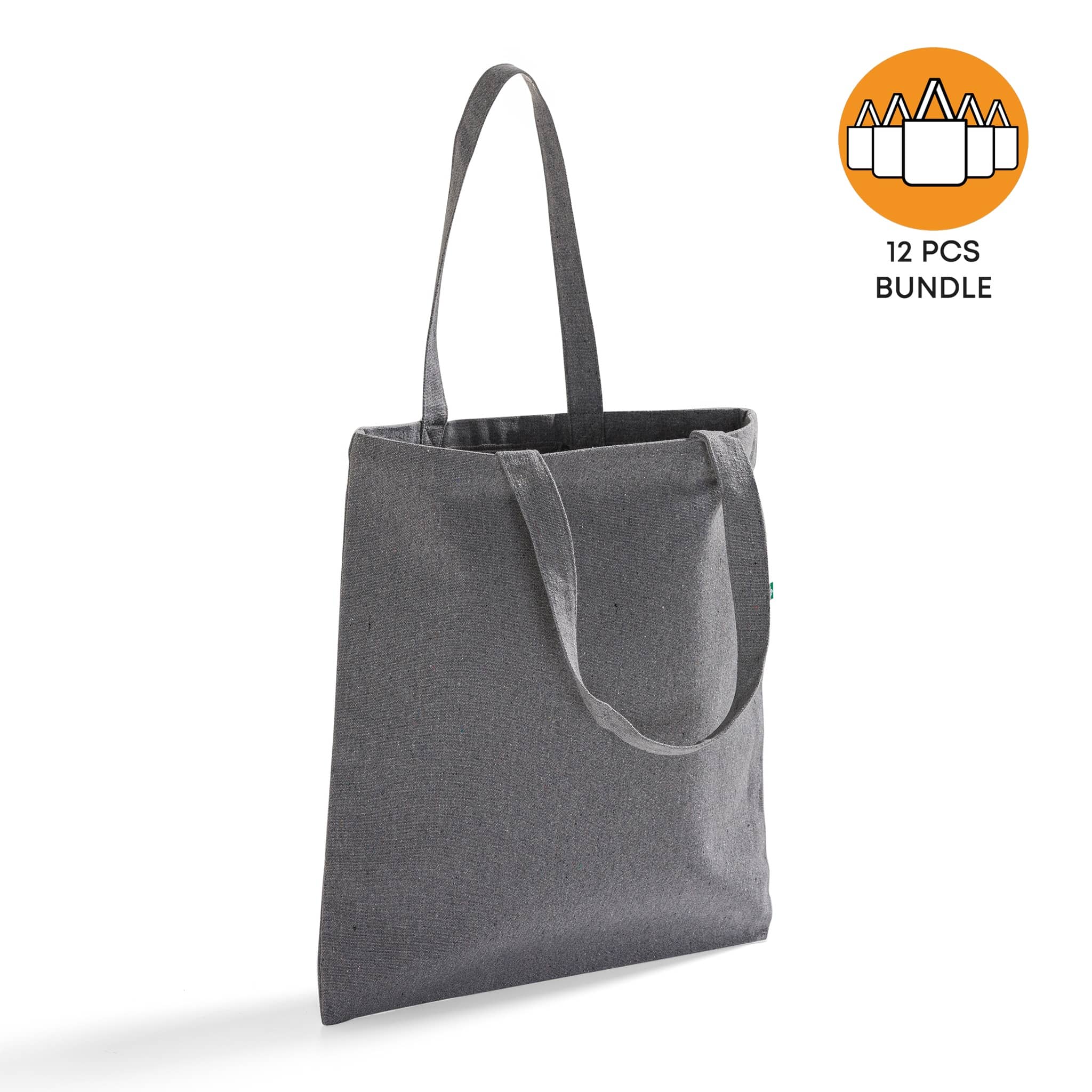 12 ct Eco Friendly Recycled Cotton Canvas Basic Tote Bags - By Dozen