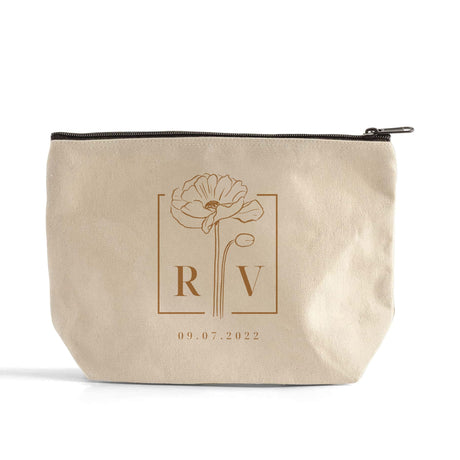 Custom Eco-Friendly Zippered Canvas Cosmetic Pouch – Large