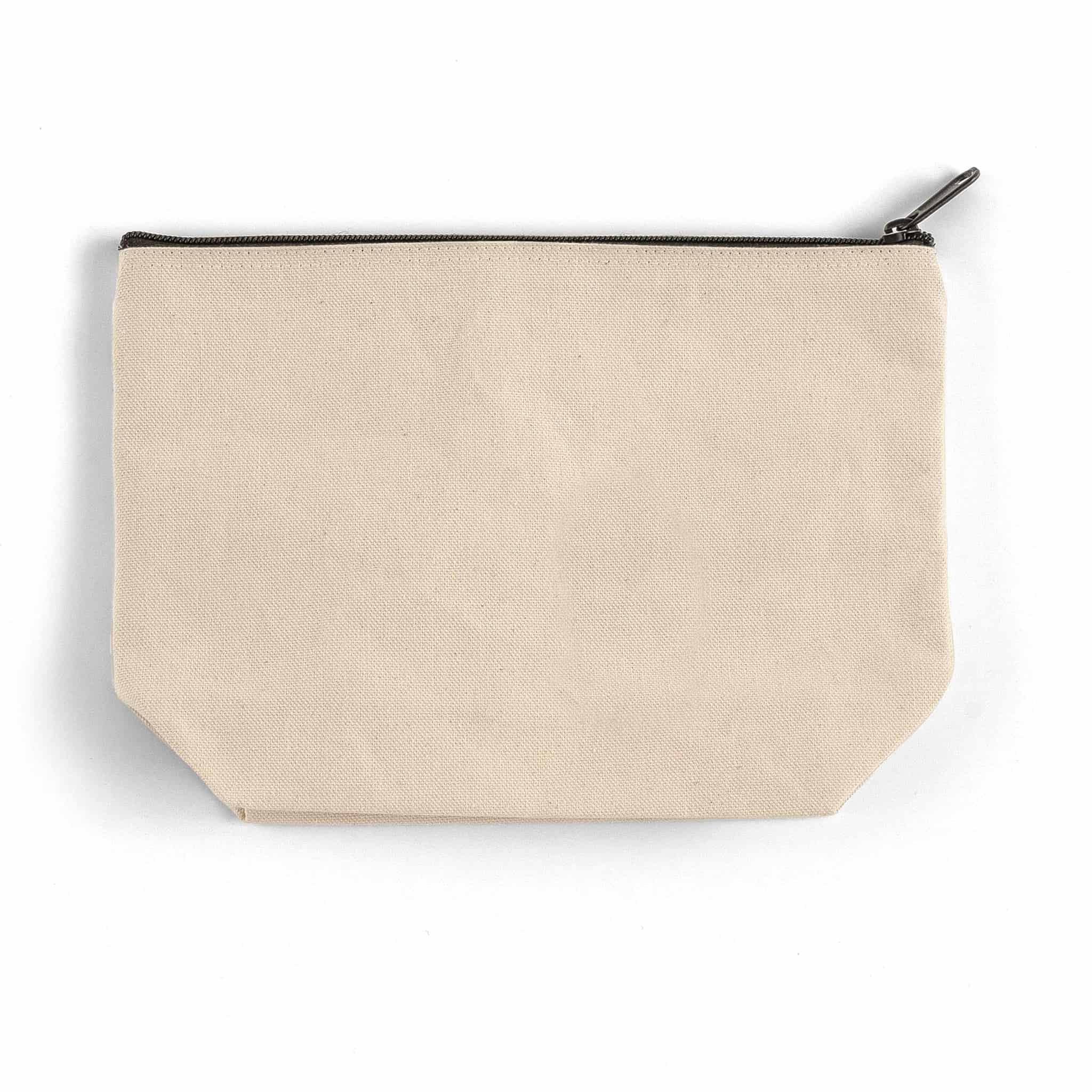 Eco Friendly Zippered Canvas Pouch Cosmetic Bag Large