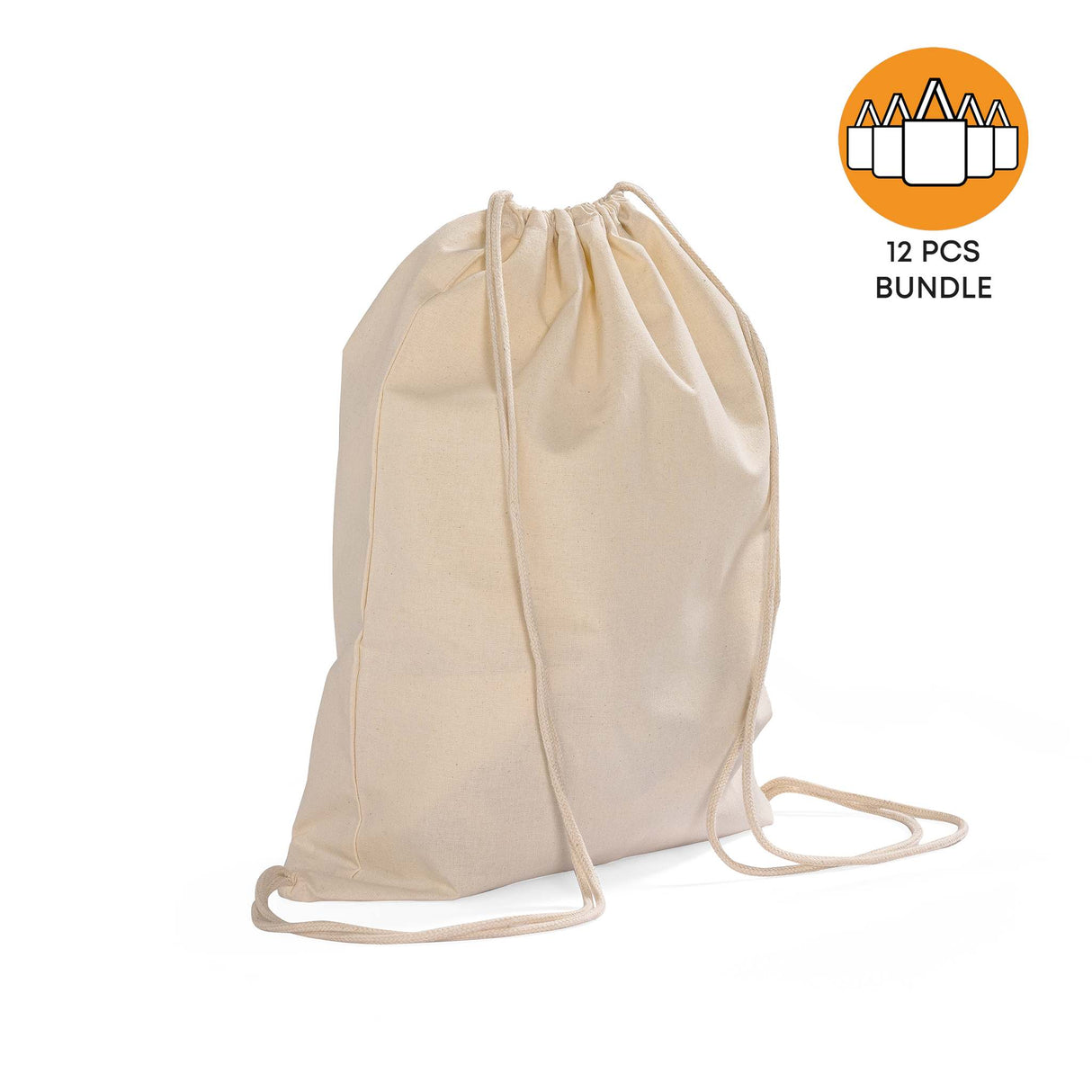 12 ct Economical Sport Cotton Drawstring Bag Cinch Packs - By Dozen