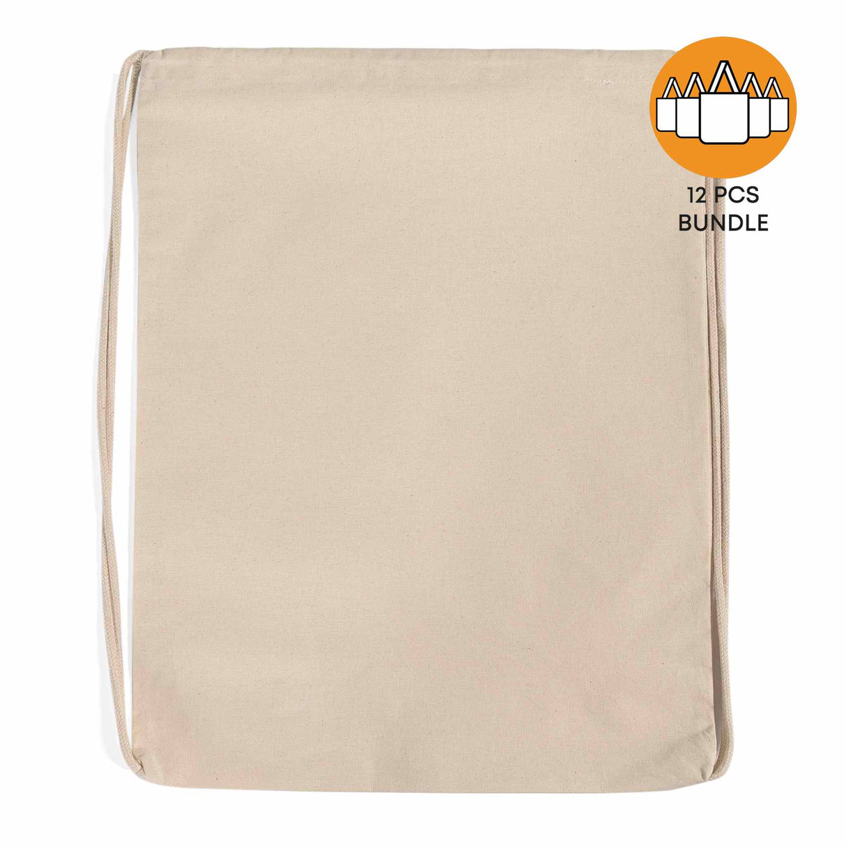 12 ct Economical Sport Cotton Drawstring Bag Cinch Packs - By Dozen