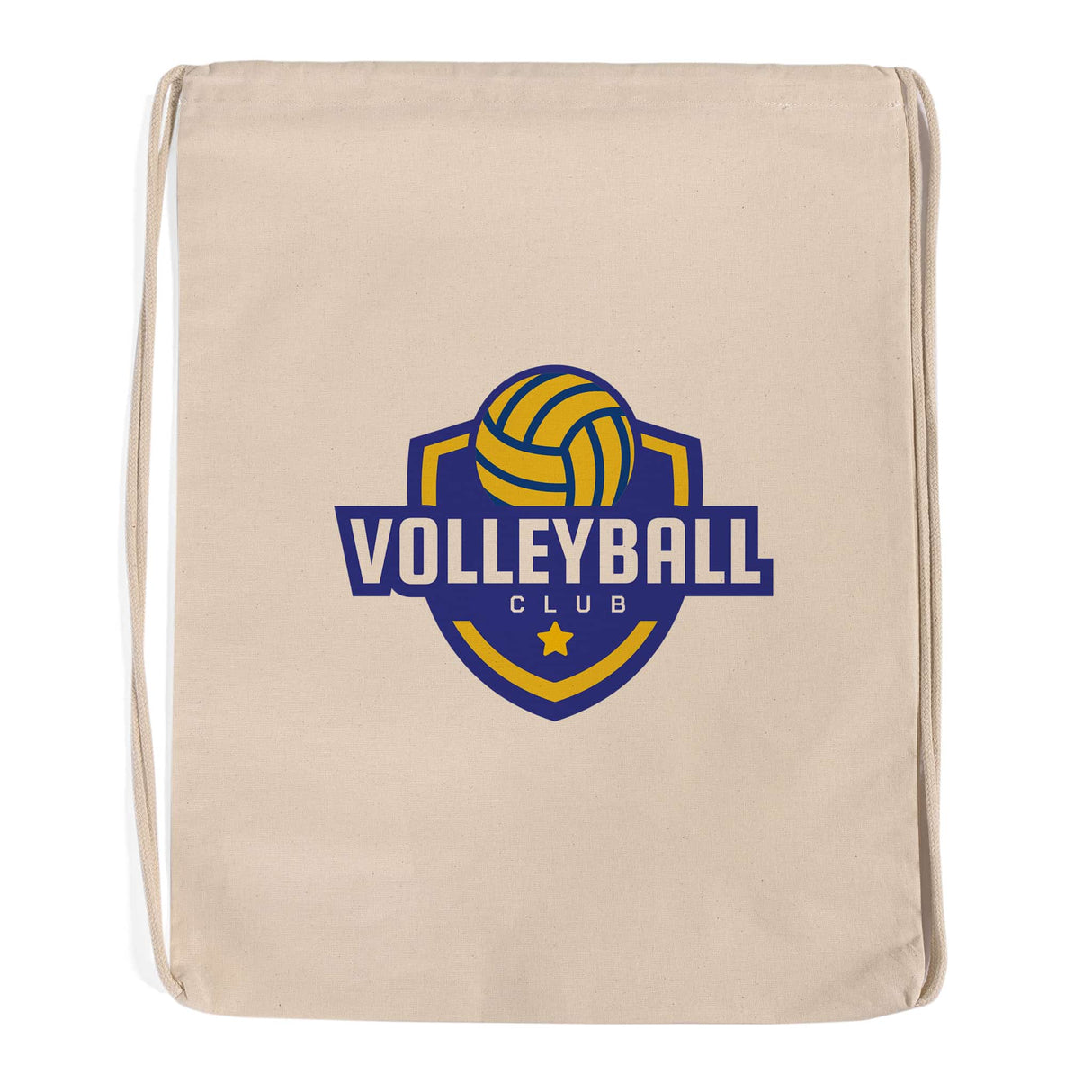 Personalized Sport Cotton Drawstring Bag Natural