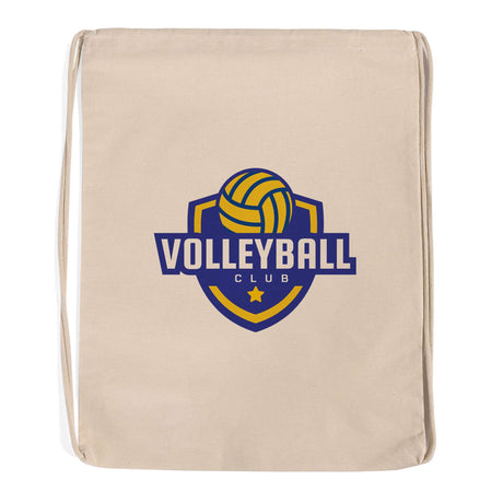 Personalized Sport Cotton Drawstring Bag Natural