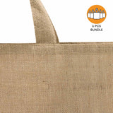 6 ct Extra Large Jute - Burlap Shopping Tote Bags - TJ879 - By Bundle