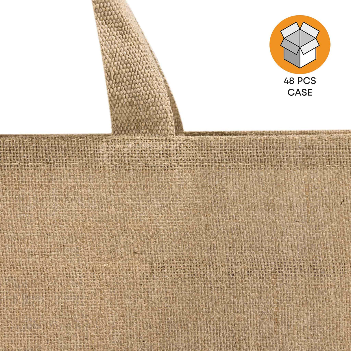 48 ct Extra Large Jute - Burlap Shopping Tote Bags - TJ879 - Case
