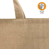 48 ct Extra Large Jute - Burlap Shopping Tote Bags - TJ879 - Case