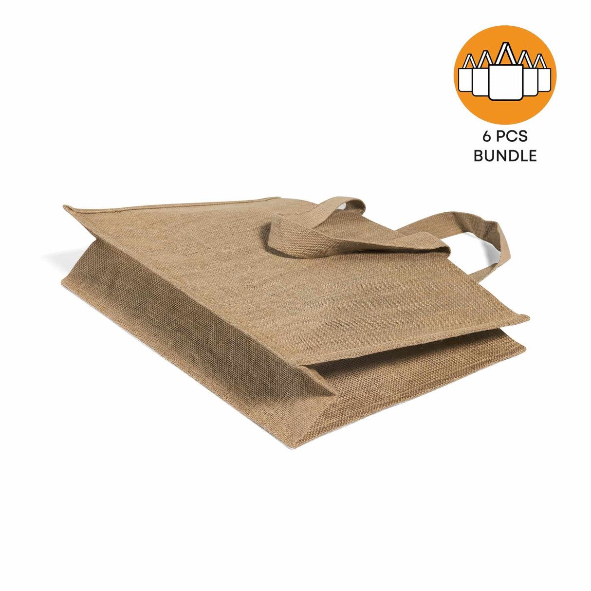 6 ct Extra Large Jute - Burlap Shopping Tote Bags - TJ879 - By Bundle