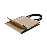 fancy carry all black jute tote bag