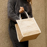 fancy jute blend tote bag model