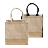 Fancy Jute Blend Tote Bags Burlap Carry-All Totes with Full Gusset - TJ912