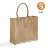48 ct Large Burlap Shopping Bags / Reusable Jute Totes - By Case