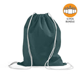 12 ct Economical Sport Cotton Drawstring Bag Cinch Packs - By Dozen