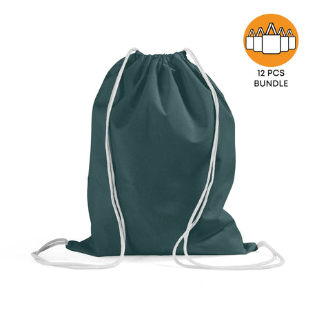 12 ct Economical Sport Cotton Drawstring Bag Cinch Packs - By Dozen