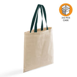 240 ct Wholesale Tote Bags With Color Handles 100% Cotton - By Case