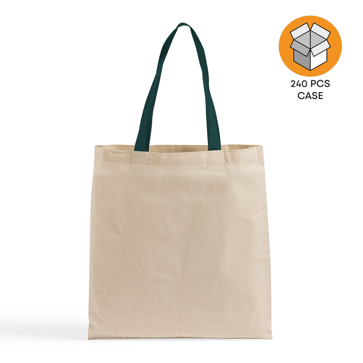240 ct Wholesale Tote Bags With Color Handles 100% Cotton - By Case