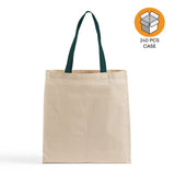 240 ct Wholesale Tote Bags With Color Handles 100% Cotton - By Case