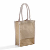 full gusset and accent small jute bag