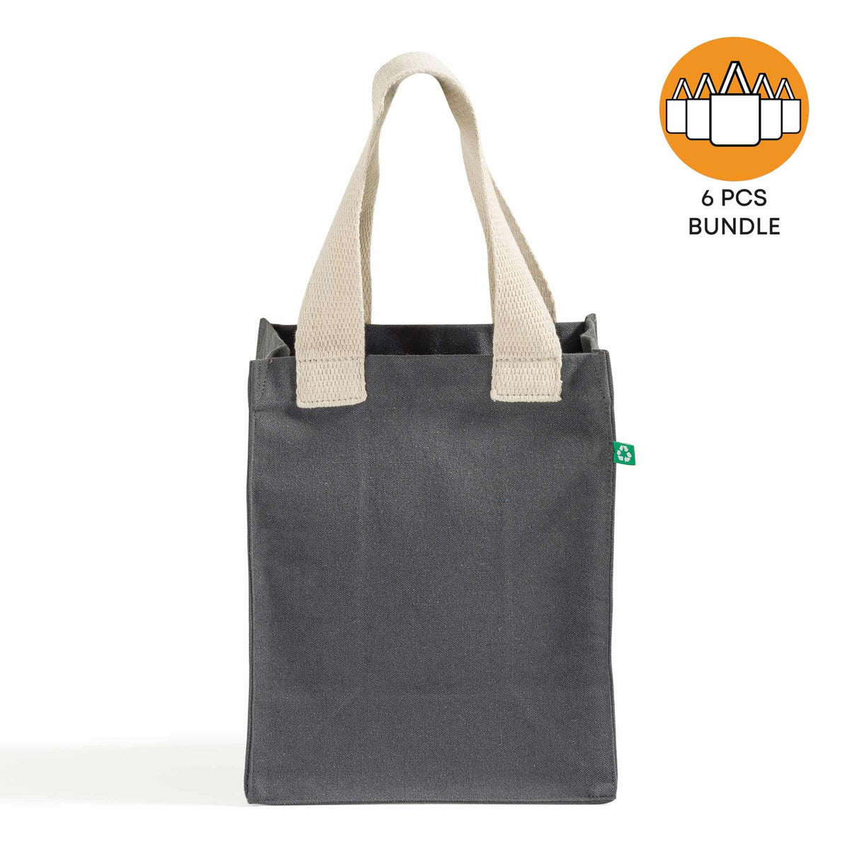 6 ct Recycled Canvas Book Bag with Full Gusset - By Bundle