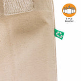 6 ct Recycled Canvas Book Bag with Full Gusset - By Bundle