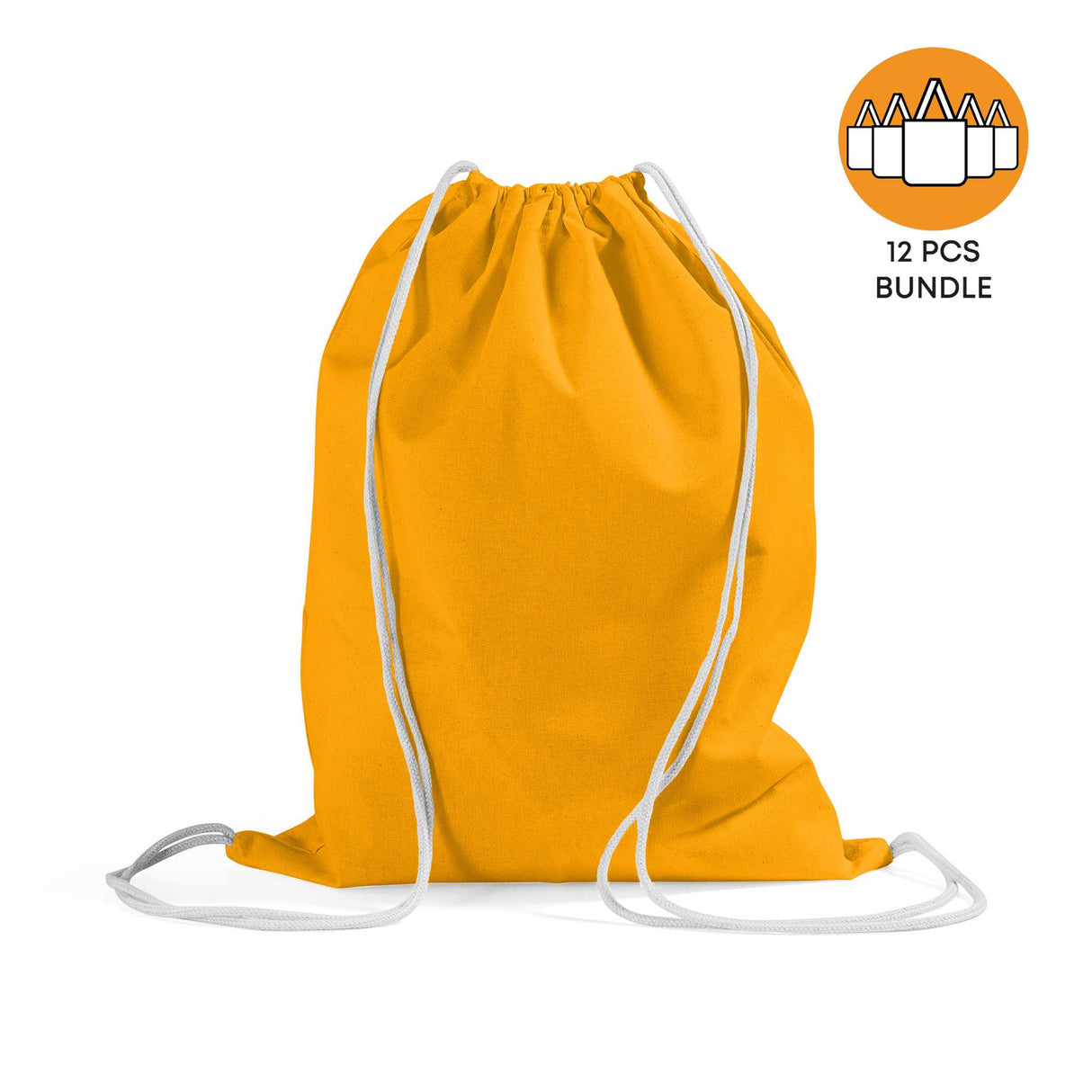 12 ct Economical Sport Cotton Drawstring Bag Cinch Packs - By Dozen