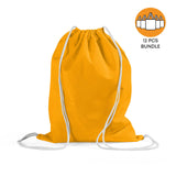 12 ct Economical Sport Cotton Drawstring Bag Cinch Packs - By Dozen