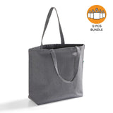 12 ct Large Recycled Cotton Canvas Tote Bags w/Gusset - By Dozen