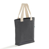 gusseted charcoal recycled canvas tote