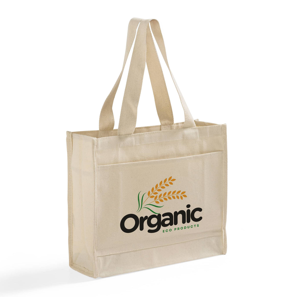 Customized Heavy Canvas Tote Bag with Colored Trim - Personalized Tote Bags With Your Logo - TF211
