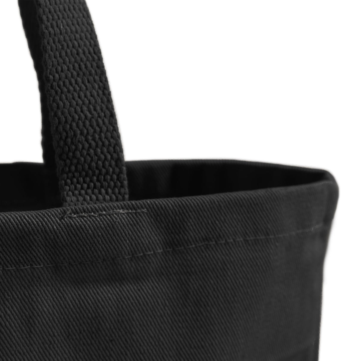 Heavy Cotton Black Tote Bag Handle Detail