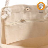 48 ct Large Canvas Beach Tote Bag with Fancy Rope Handles - By Case