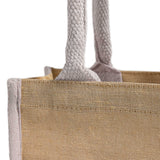 jute blend tote bag handle detail