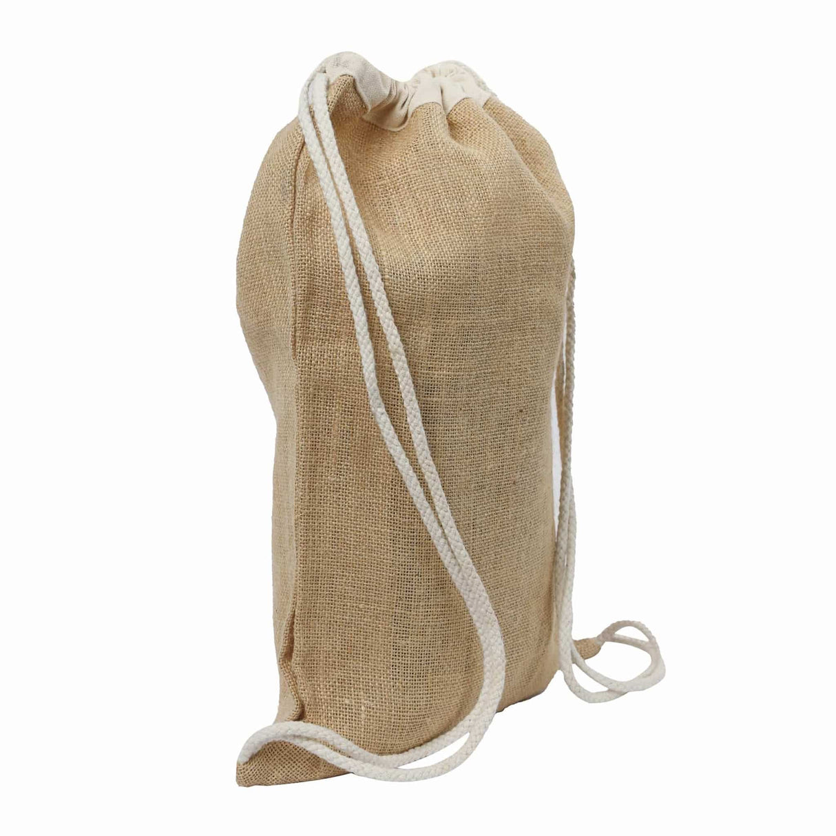 12 ct Jute Drawstring Bags / Natural Burlap Backpacks - By Bundle