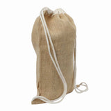 12 ct Jute Drawstring Bags / Natural Burlap Backpacks - By Bundle