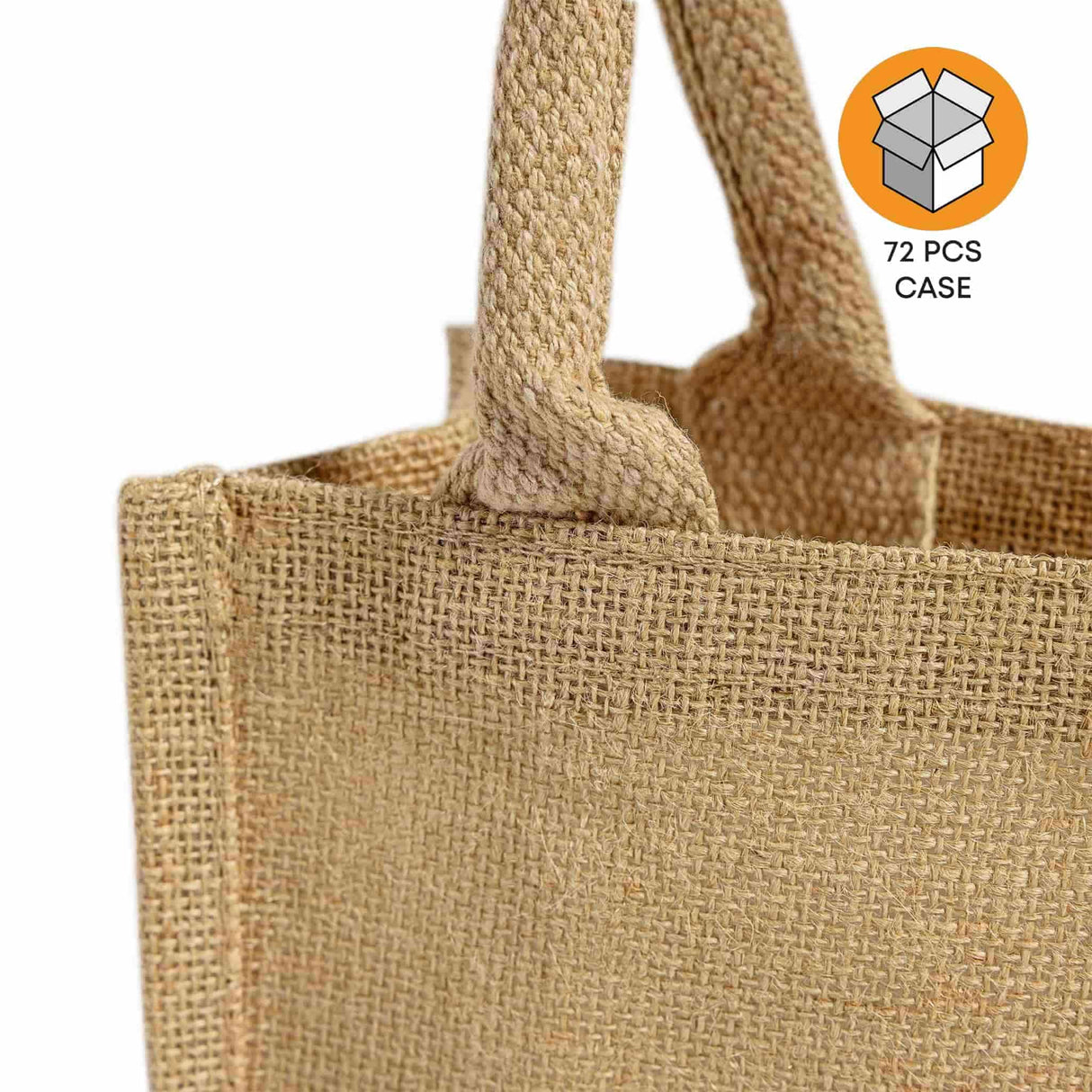 72 ct Small Burlap Bags / Jute Book Bag with Full Gusset - By Case