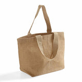 jute tote bag with cotton interior
