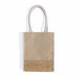 jute tote bag with gusset and accent